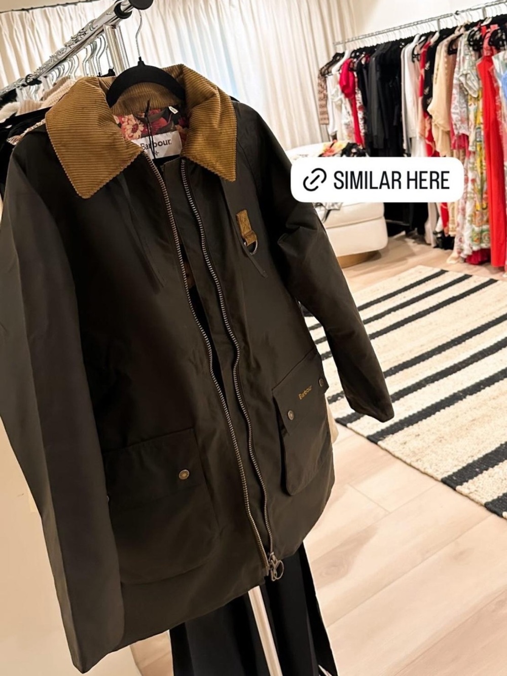 Barbour Utility Jacket with Brown Cord Collar